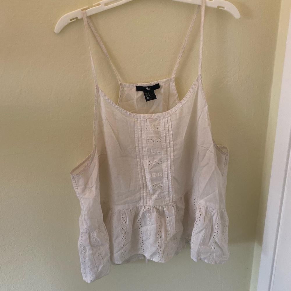 White baby doll tank